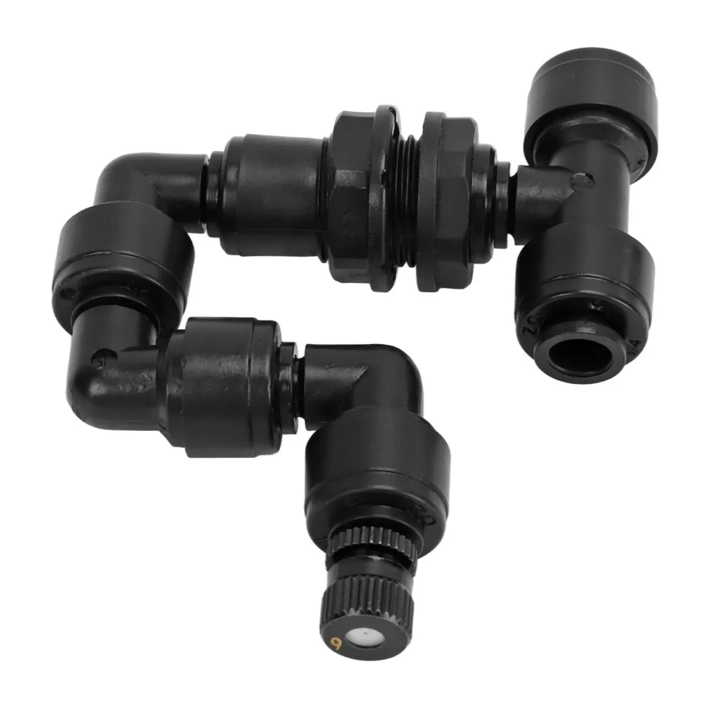 PP Reptile Fogger Adjustable Nozzle Black Misting Nozzle Humidity Control 1/4 Inch Quick-Fit Port Aquarium Mist Sprinkler
