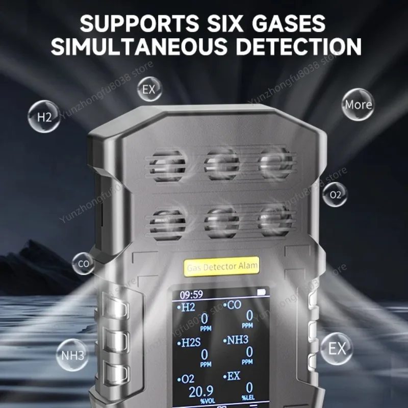 6 in 1 Ch4 Co2 H2S Pump Portable Biogas Analyzer Portable Multi Gas Detector Price