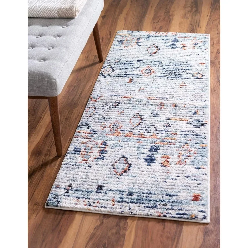 

Morocco Collection Rug – Runner Blue High-Pile Rug Perfect for Hallways, Entryways