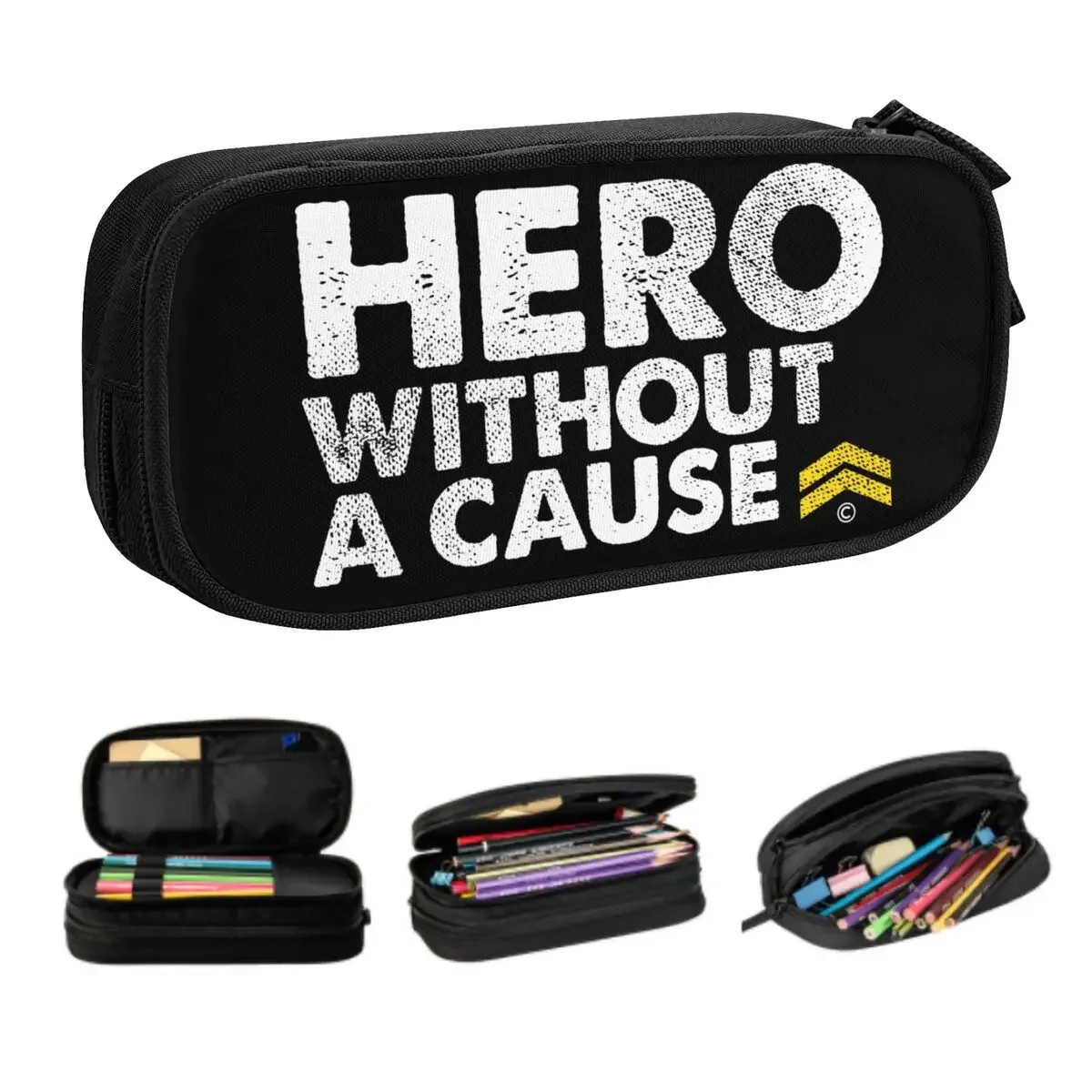 Custom Kawaii Hero Without A Cause Military Veteran Pencil Cases for Boys Gilrs Large Capacity Pencil Pouch School Supplies