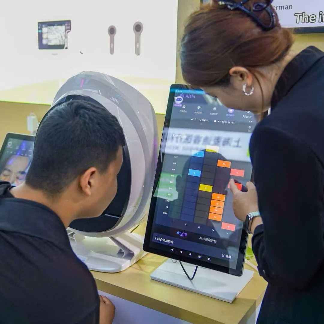 Nowy 21,5-calowy analizator skóry twarzy 3D z AI, skaner analizujący skórę z 8 spektrami światła, wykrywanie problemów skóry, sprzęt do diagnostyki.