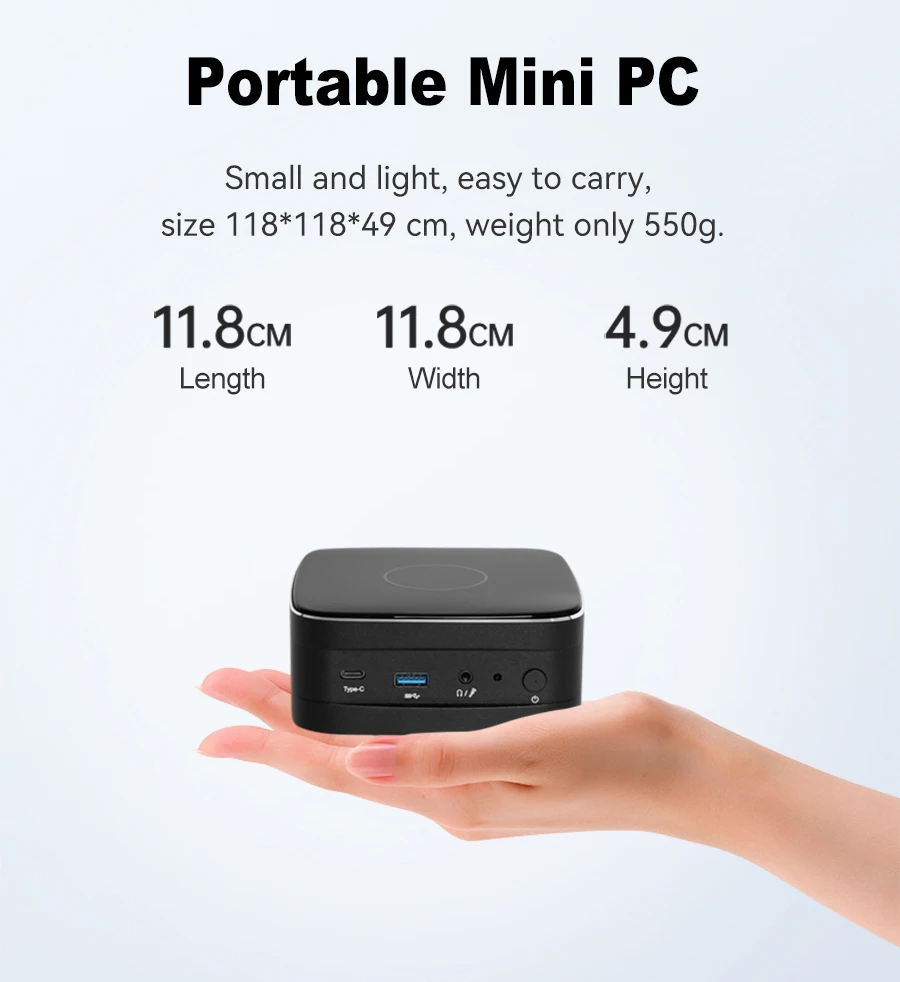 BEBEPC MINI PC 10th Gen Intel i7-10510U Dual DDR4 64GB M.2 1T Thunderbolt3 4K Windows 11 Wifi6