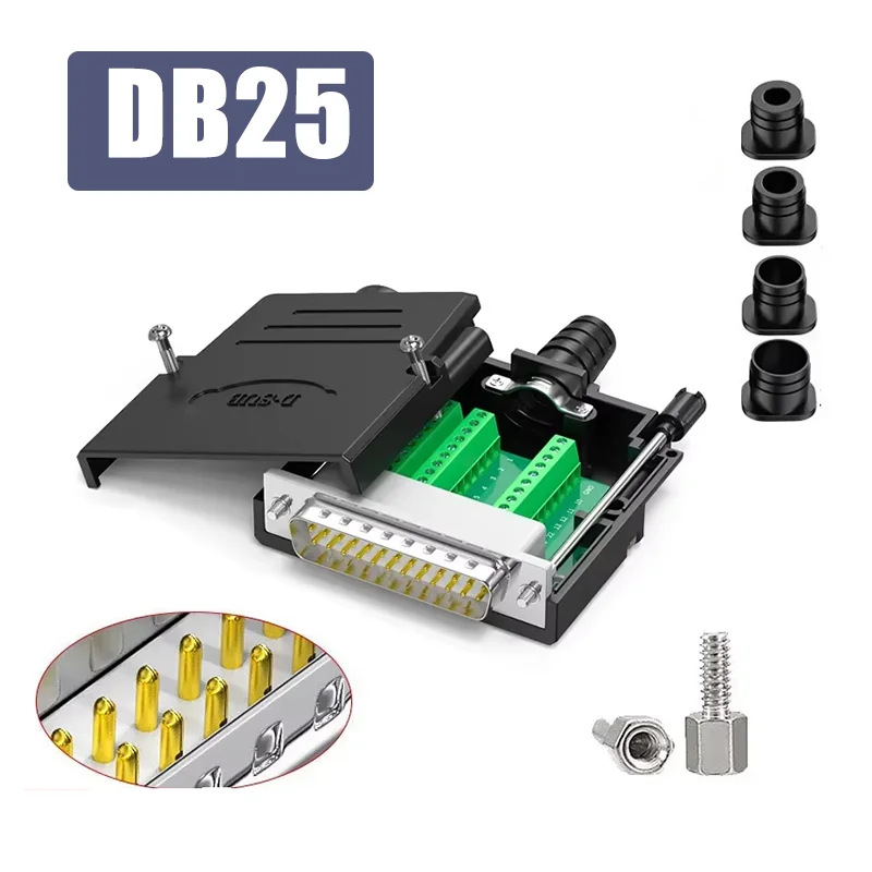 Industrial DB25 Soldering-free Connector Male Female D-SUB 25PIN Breakout Terminal DB 25 Weld-free Serial Parallel Port Plug