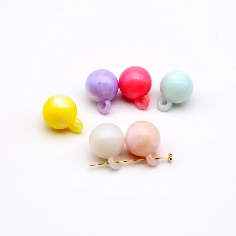 10 Pieces  18mm Colored Band Hanging Ring Acrylic Ball Pendant  DIY Makes Jewelry, Necklaces, Bracelets, Clothing Accessories
