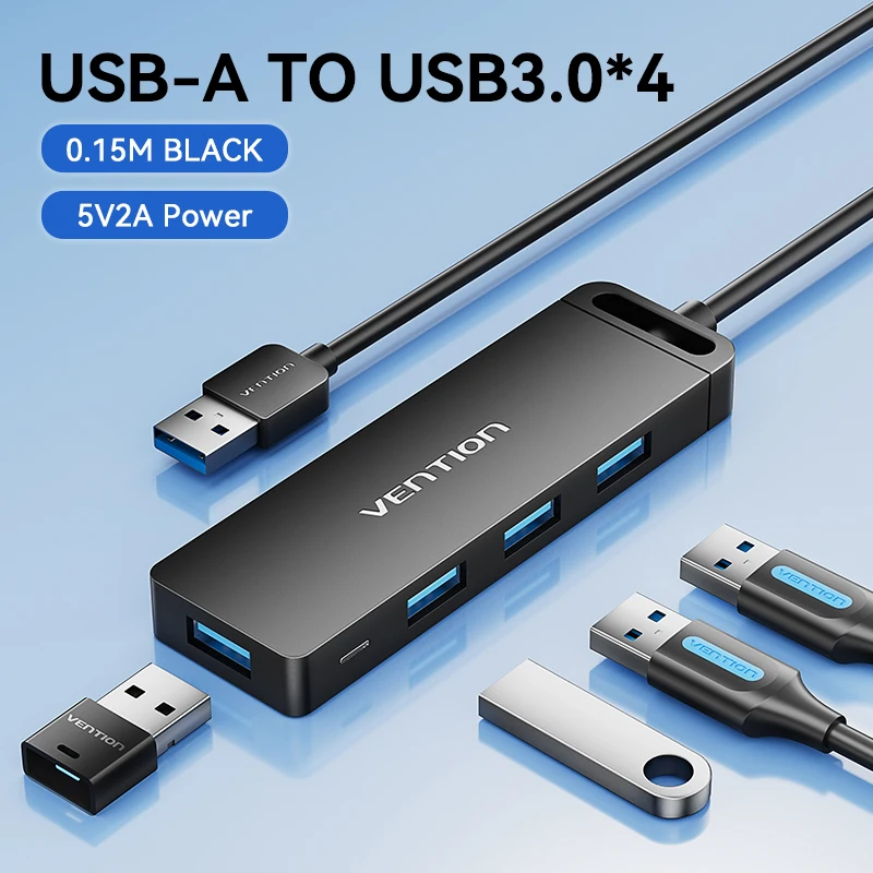 Vention USB-Hub, hohe Geschwindigkeit, 4 Anschlüsse, Multi-USB 3.0 auf USB 3.0, Hub-Splitter-Adapter für MacBook Pro, iPad Pro, Xiaomi, Lenovo USB-Hub