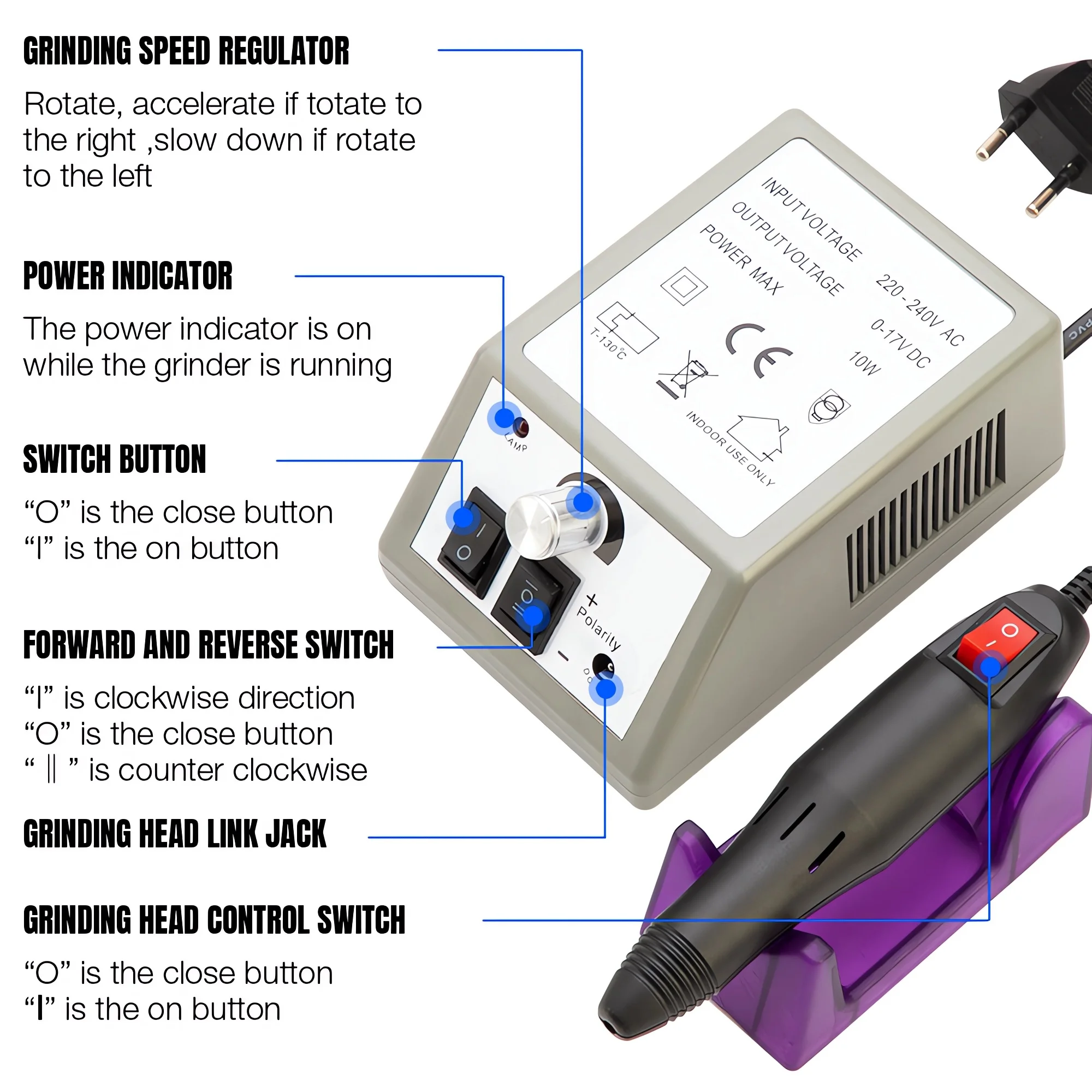 20000 RPM Electric Manicure Drill Milling Cutters Set with Electric Nail Sander Machine,Efficiently Remove Polish and Cuticle