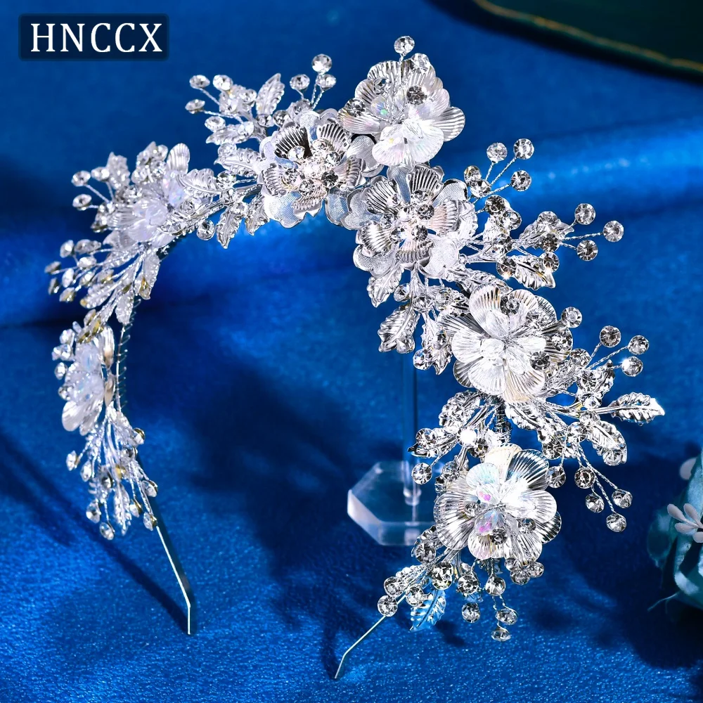 

HNCCX Bride Wedding Hair Hoop Alloy Flower Headband Shining Headpiece Women Party Tiara Banquet Prom Hair Accessories CP883
