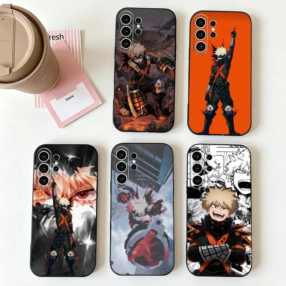 Hero Anime Katsuki Bakugo  Phone Case Black Silicone Soft For Samsung S26,S25,S24,S23,S22,S21,S30,Ultra,Plus,Fe,Lite