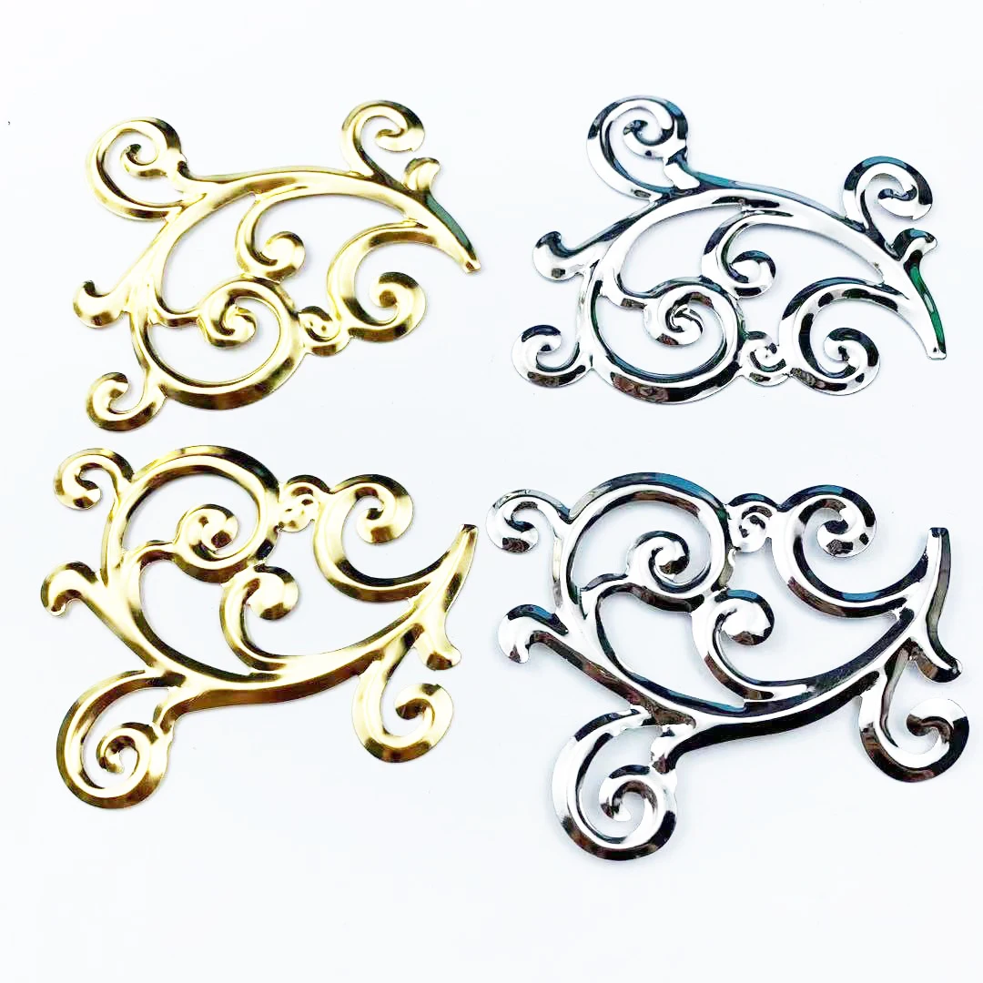 5 pair/lot 90*71mm  Metal Filigree Flowers Slice Charms base Setting Jewelry DIY Components Findings