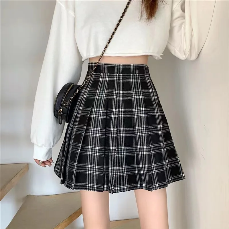 Plaid  Skirt Women's Color Woven A-Line Slimming High Waist Anti-Light Short Skirt Spring Summer Autumn Seasonal Skirt