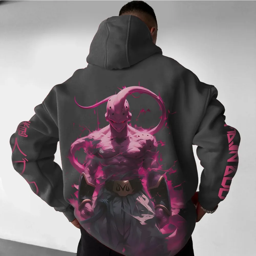 2025 New Anime Hoodie Dragon Ball Men Harajuku Streetwear Autumn Winter Retro Hooded Sweater Oversized Women Long Sleeves Unisex