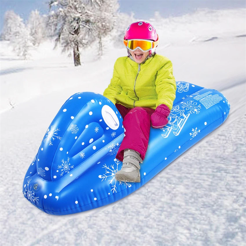 Inflatable Ski Boats Toy Sled PVC Tube Skating Tool for Children Snow Toys Ski Carts Ski Rings Skateboard
