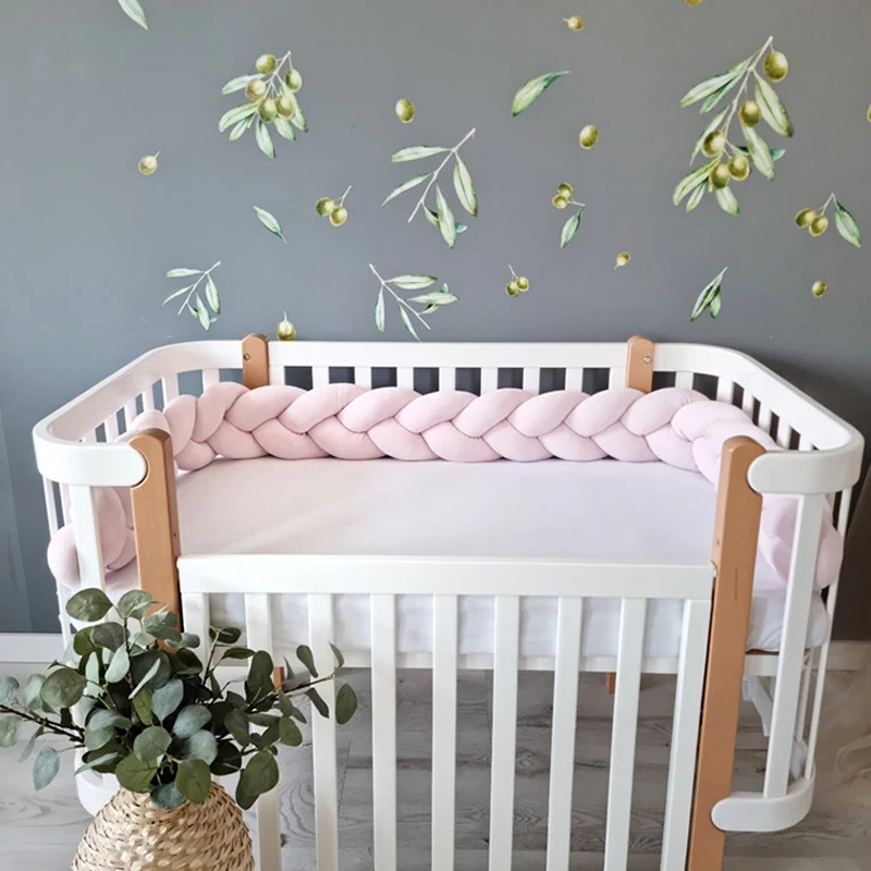 36m-long-handmade-braid-baby-bed-bumper-infant-cradle-protector-plush-pillow-cushion-crib-anti-collision-room-decor