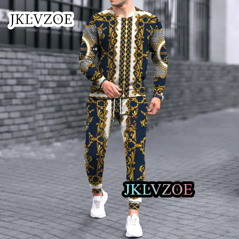 Neue Ankunft Mode herren Kleidung Outfits Trainingsanzug 3D Drucken Lange Ärmeln T Shirt Sportswear Pullover Casual Jogginghose Sets