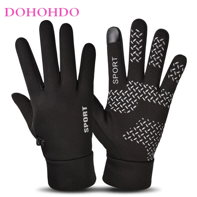 

Autumn Winter Men Black Gloves Touch Screen Warm Waterproof Anti-slip Outdoor Sports Cycling Gloves Cold Wind Motorcycle Gloves