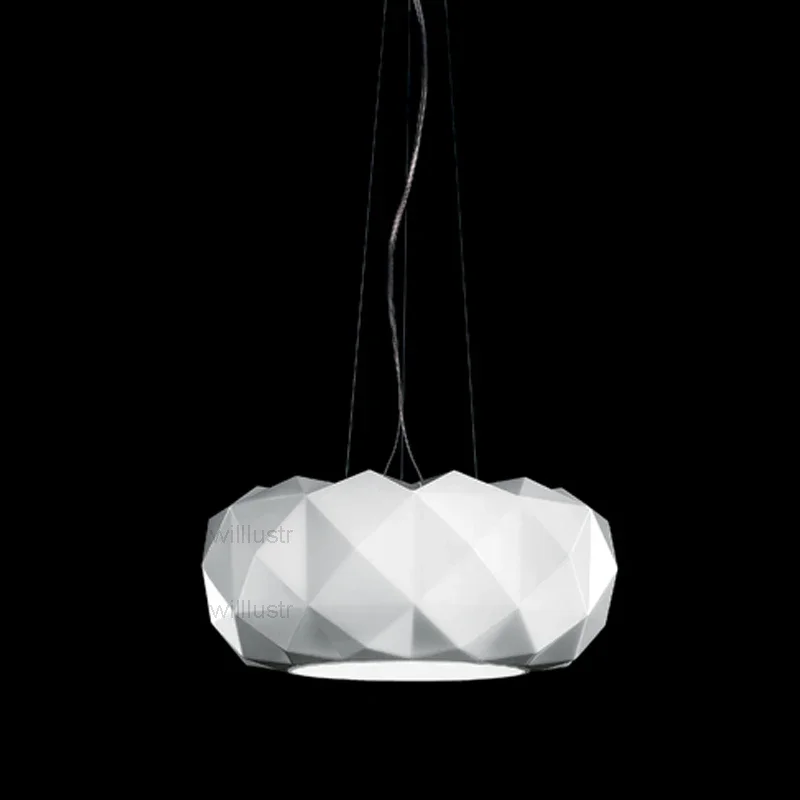 Подвесной светильник Diamond, белый/черный, стеклянный, для кафе, бара, Murano Due Muranodue Leucos Deluxe, потолочная люстра