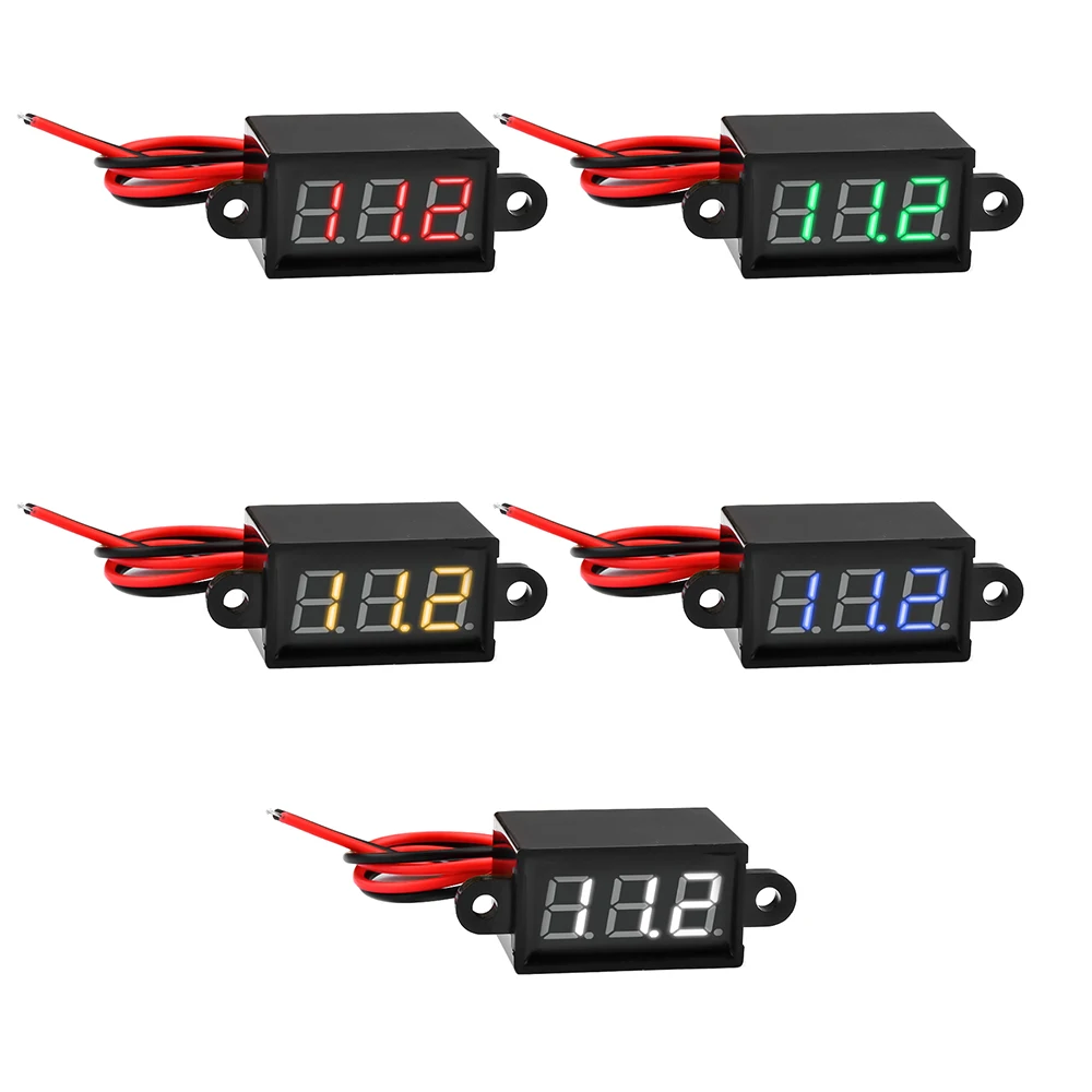 Voltímetro Digital para Carro dc 3.0v30.0v Medidor de Tensão Automotiva à Prova Dágua 12v 24v Motocicleta Veículo Display Led Testador de Tensão