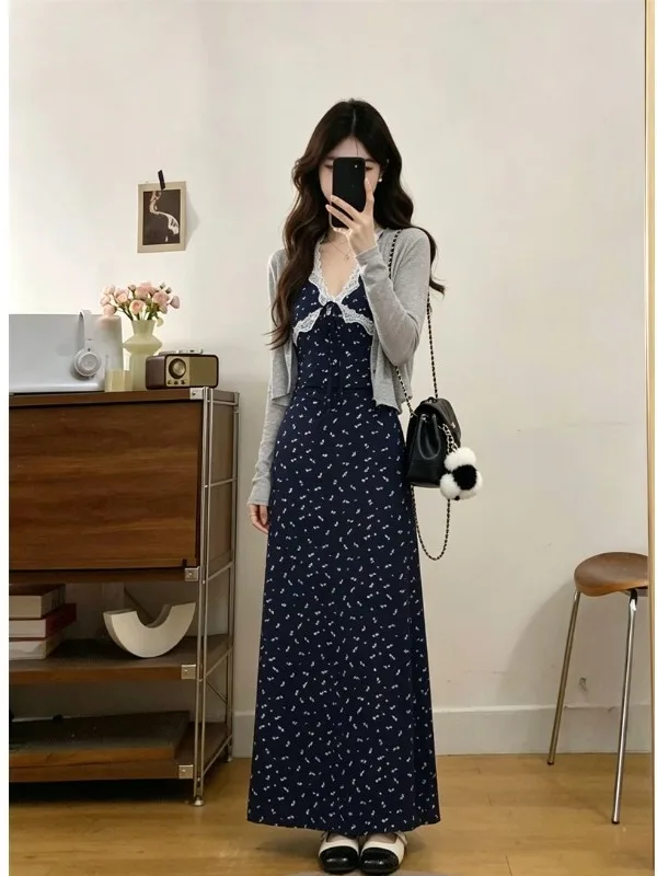 

Summer Elegant plus Size Lace Splice Knitted Dress Women's Sleeveless Long Dress UV Protection Open Cardigan Fashionable plus...