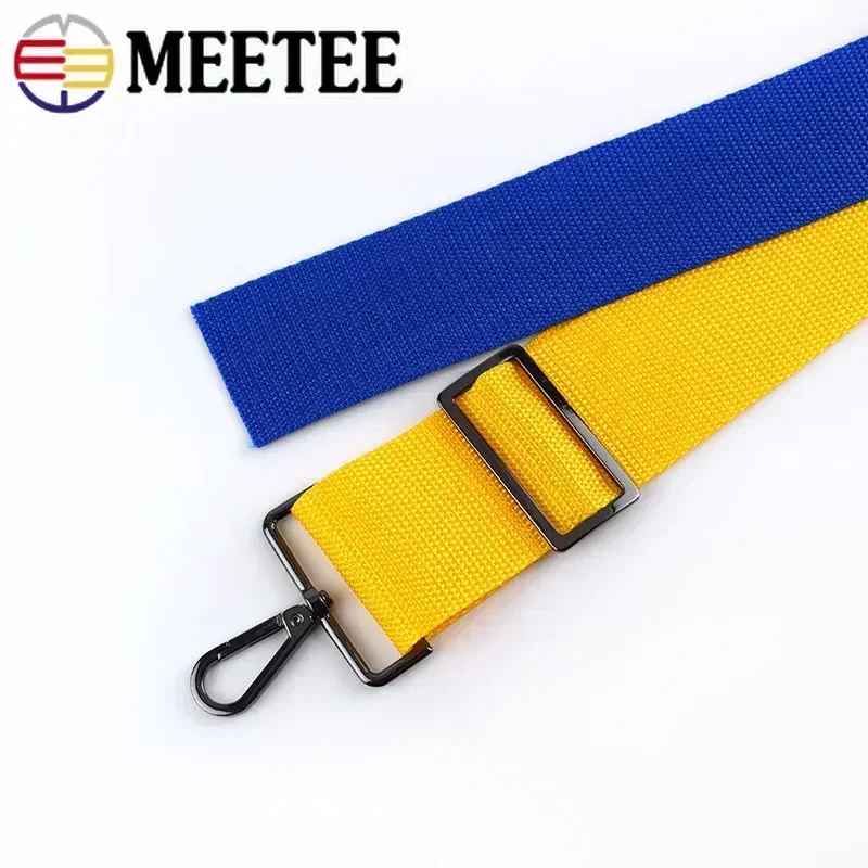 5M 20-50mm Meetee Nylon Webbing Polyester PP Ribbon Tape for Bag Strap Braided Webbings Garment Sewing Bias Trim Decorative Band