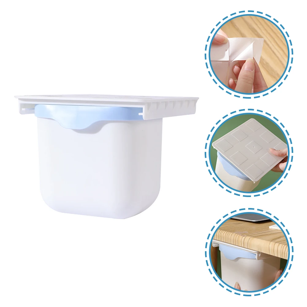 

Plastic Desktop Mini Office Small Basket Trash Can under Table Cans Desk Household Container Under Table Waste Bin Drawer Type