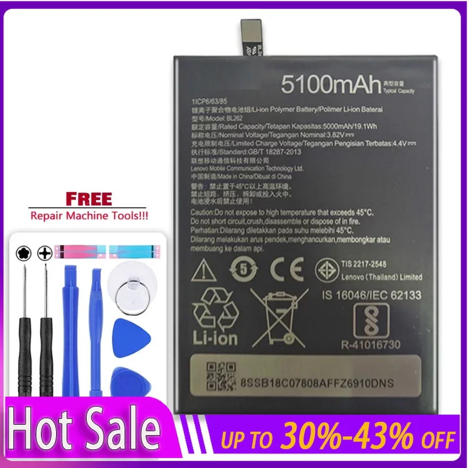 Аккумулятор Kikiss для BL262 5000 мАч, аккумулятор для Lenovo Vibe P2 p2a42 p2c72 p2 a42 c72 BL 262