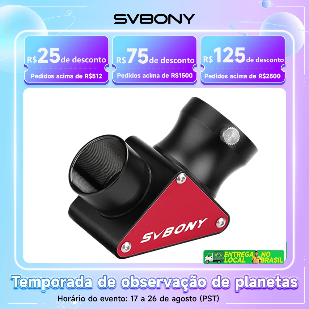 SVBONY Espelho Zenital 1,25" 2" para Telescópio 99% Refletividade