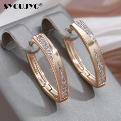 SYOUJYO-Boucles d'oreilles créoles dorées roses pour femmes, bijoux de mariage de mariée vintage, cubique, luxe, anglais, Chim585