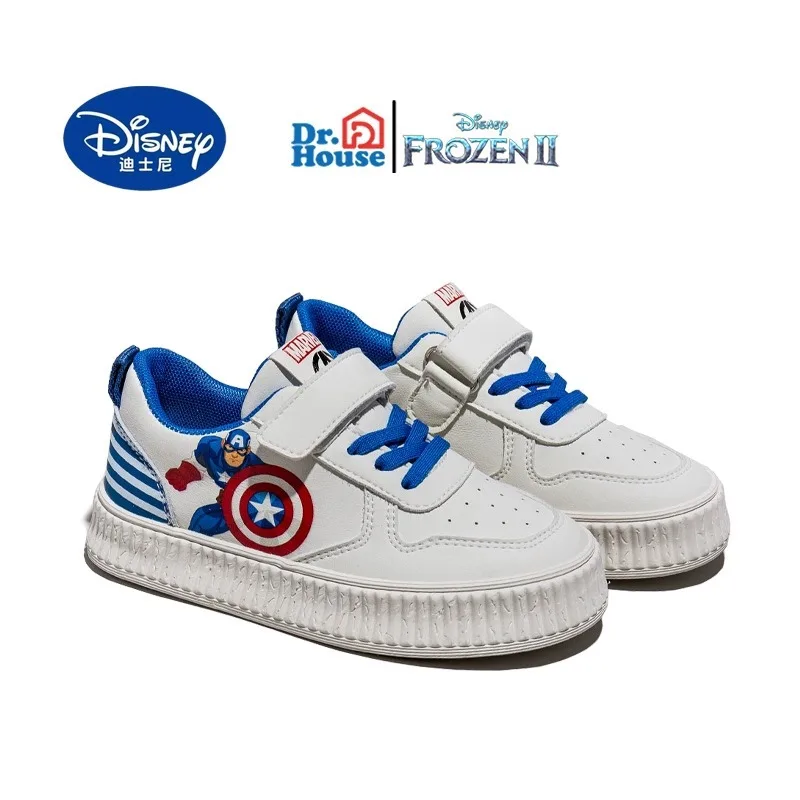 Disney-zapatos de tablero de dibujos animados para niños, modelos de marca compartida de la serie Capitán América, medianos y grandes