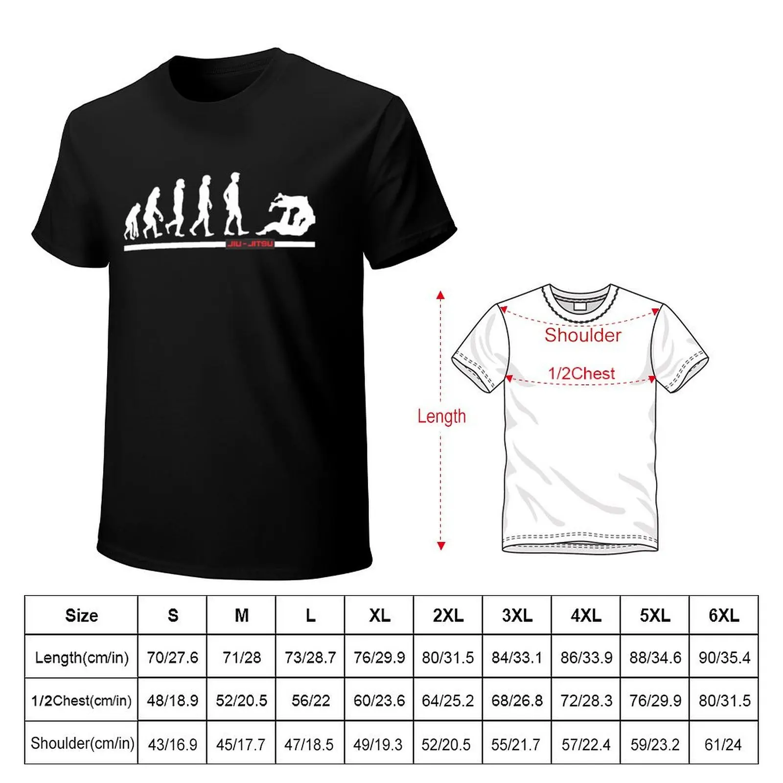 Jiu Jitsu Evolution T-Shirt Regular Fit Plain Tee Shirt