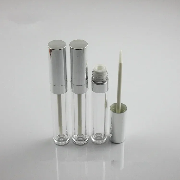 

10/30/50 шт. 6 мл пластиковый матовый тюбик для блеска для губ, пустой контейнер для бальзама для губ с серебряной крышкой, круглые многоразовые бутылки для блеска для губ