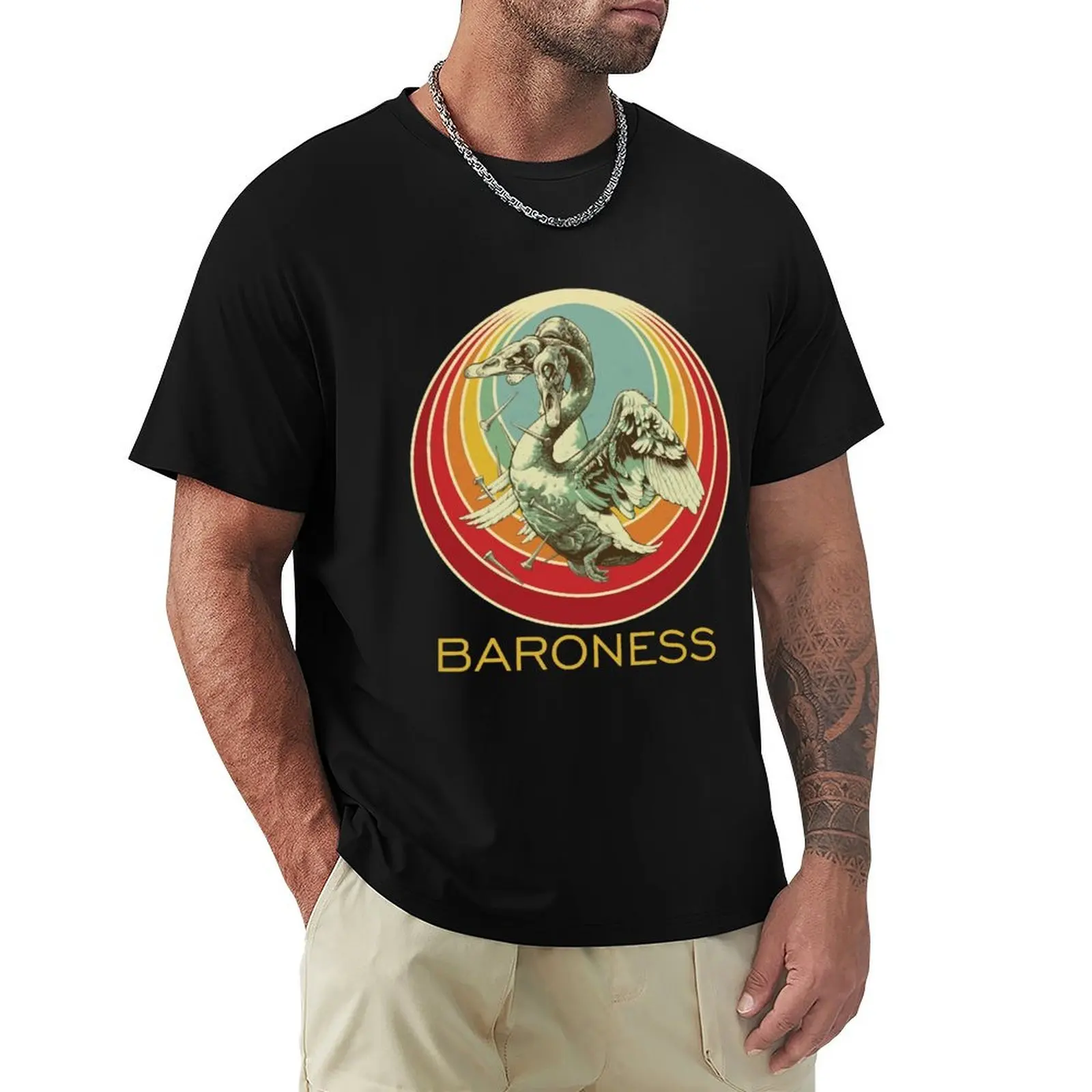 Retro Blue Record Baroness Heavy Metal T-Shirt t shirt man plain T-Shirt