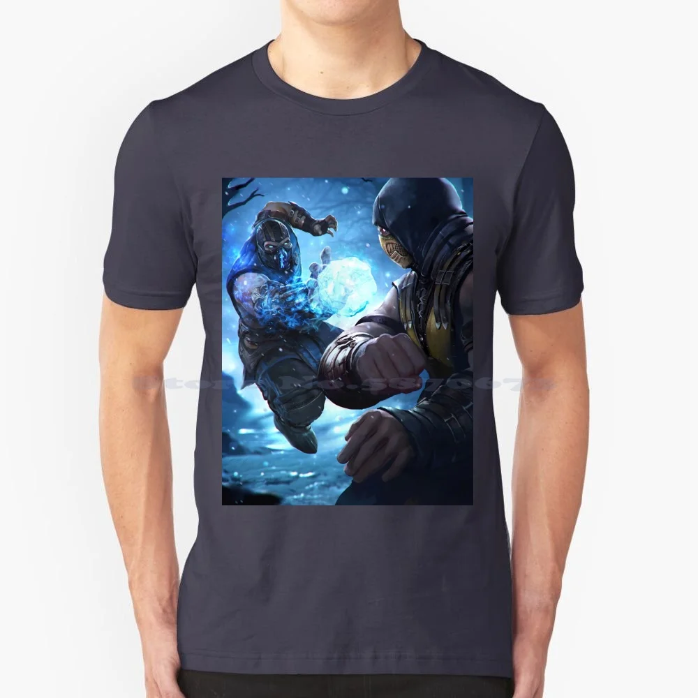 Scorpion And Subzero T Shirt 100% Cotton Tee Mortal Kombat Scorpion Scorpion Mortal Kombat Subzero Mortal Kombat Mortal Kombat