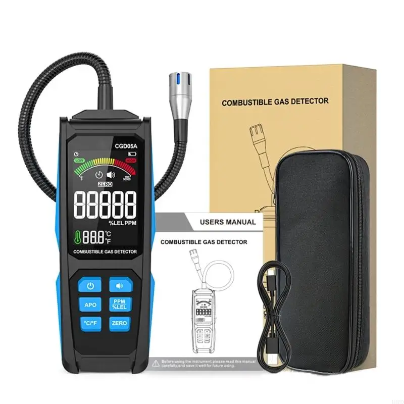 B46D Gas Leak Detector 50-50000PPM Combustible Gas Propane Methane Sensors Sniffers Portable Handheld Tester for Indoor Home