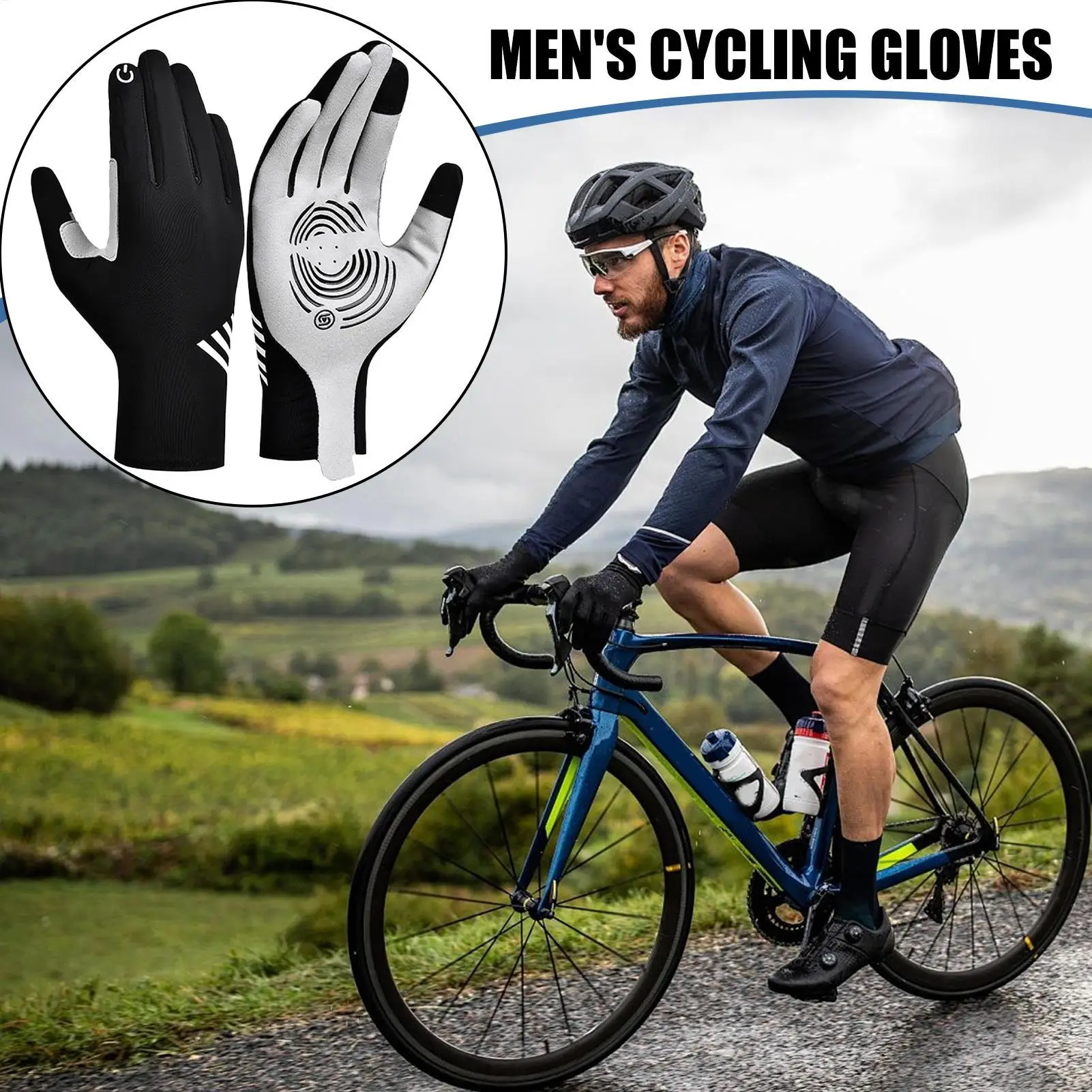 

Men Bike Gloves Breathable Full Finger Touchscreen Bikes Gloves Sensitive Ergonomic Outdoor Sports Accessories For Cyclists