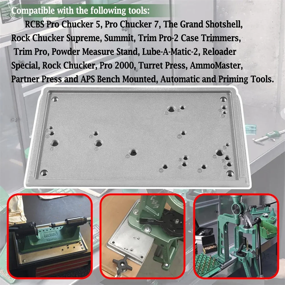لوحة قاعدة ملحقة لمجموعة متنوعة من مكابس RCBS وأدوات بديلة ، أجزاء طاولة مكتب ، رمادي ،-3 ، 21 #3