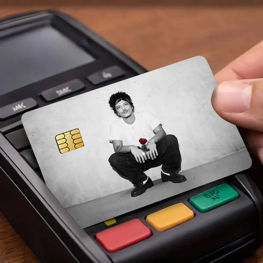 Singer Bruno mars The Romantic Credit Card Public Transportation Cards Protective Sticker Waterproof Card Face Decoration 4PCS