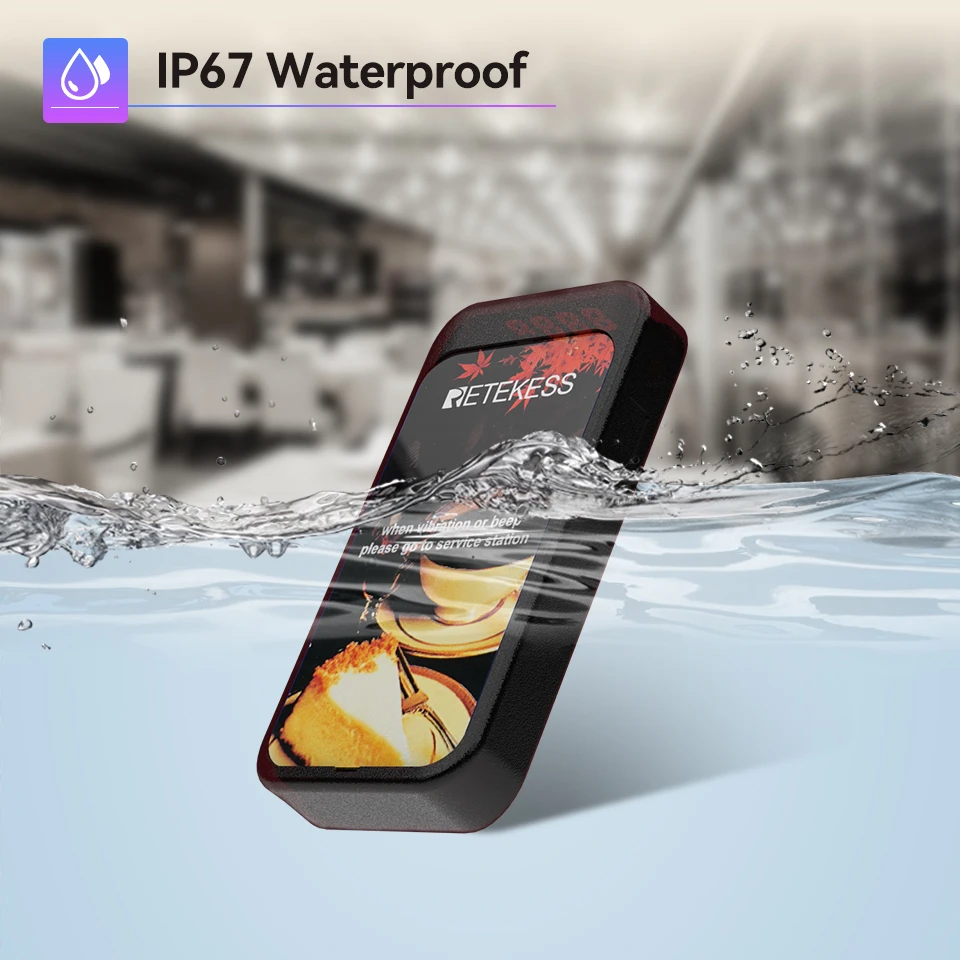 Retekess TD177 Restaurant Pager Calling System Vibrator Coasters Bell Buzzer Receiver For Food Truck Cafe Bar Club Guest Queuing