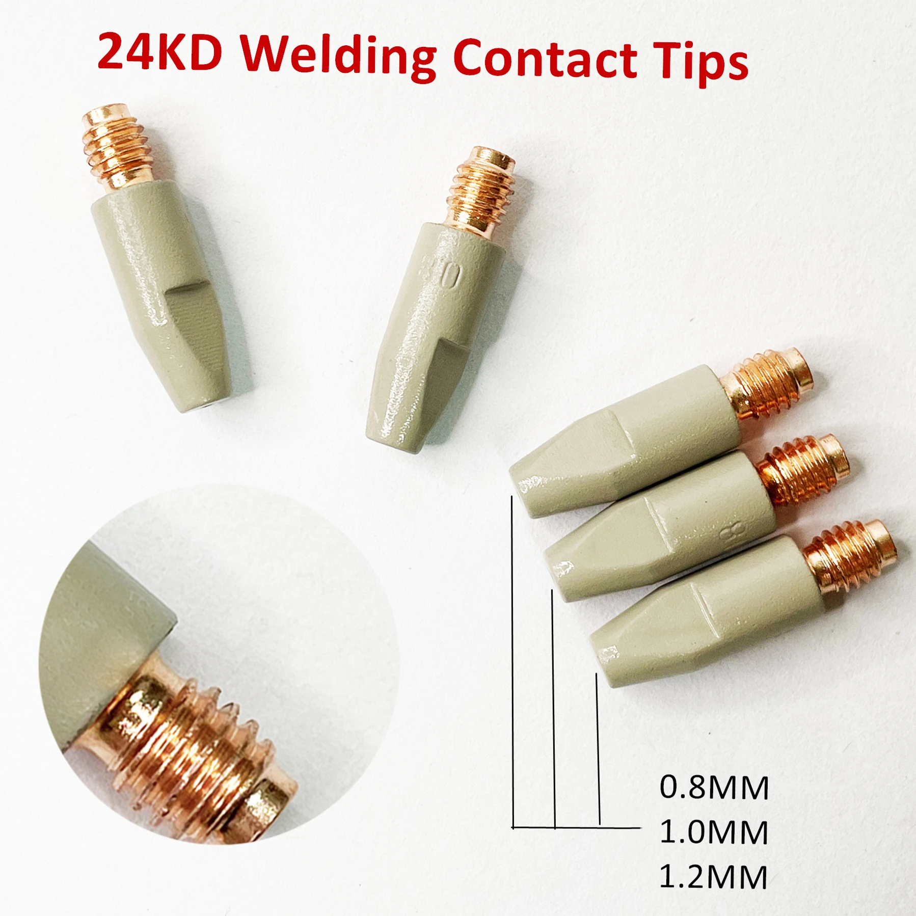 2/5PCS, MIG 24KD Welding Contact Tips new coating protect 28mm M6 Gas Nozzle Tip 0.8/1.0/1.2mm MIG Welding Torche Welding Tool