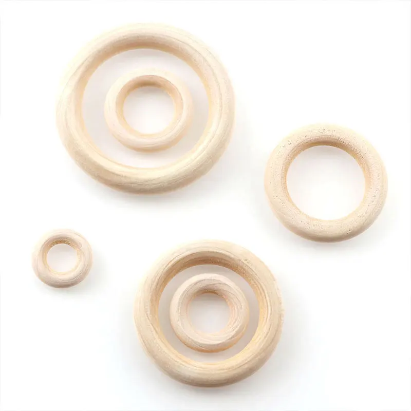 Unfinished Wooden Rings Multiple Sizes Natural Wood Circle Rings for Macrame Craft Jewelry Decorative Wooden Hoops Solid 2023