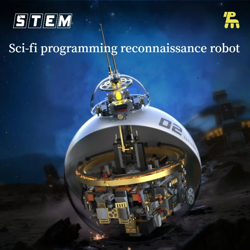 STEM 761PCS Remote Control Reconnaissance Robot Building Blocks Sci-Fi Programmable Assembly Model Gift