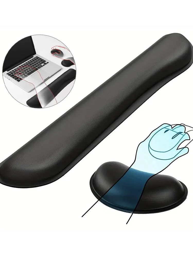 Tapis de souris ergonomique pour clavier et souris, repose-poignet, Protection contre la frappe, relaxation du poignet, mousse à mémoire de forme, pour ordinateur portable et bureau