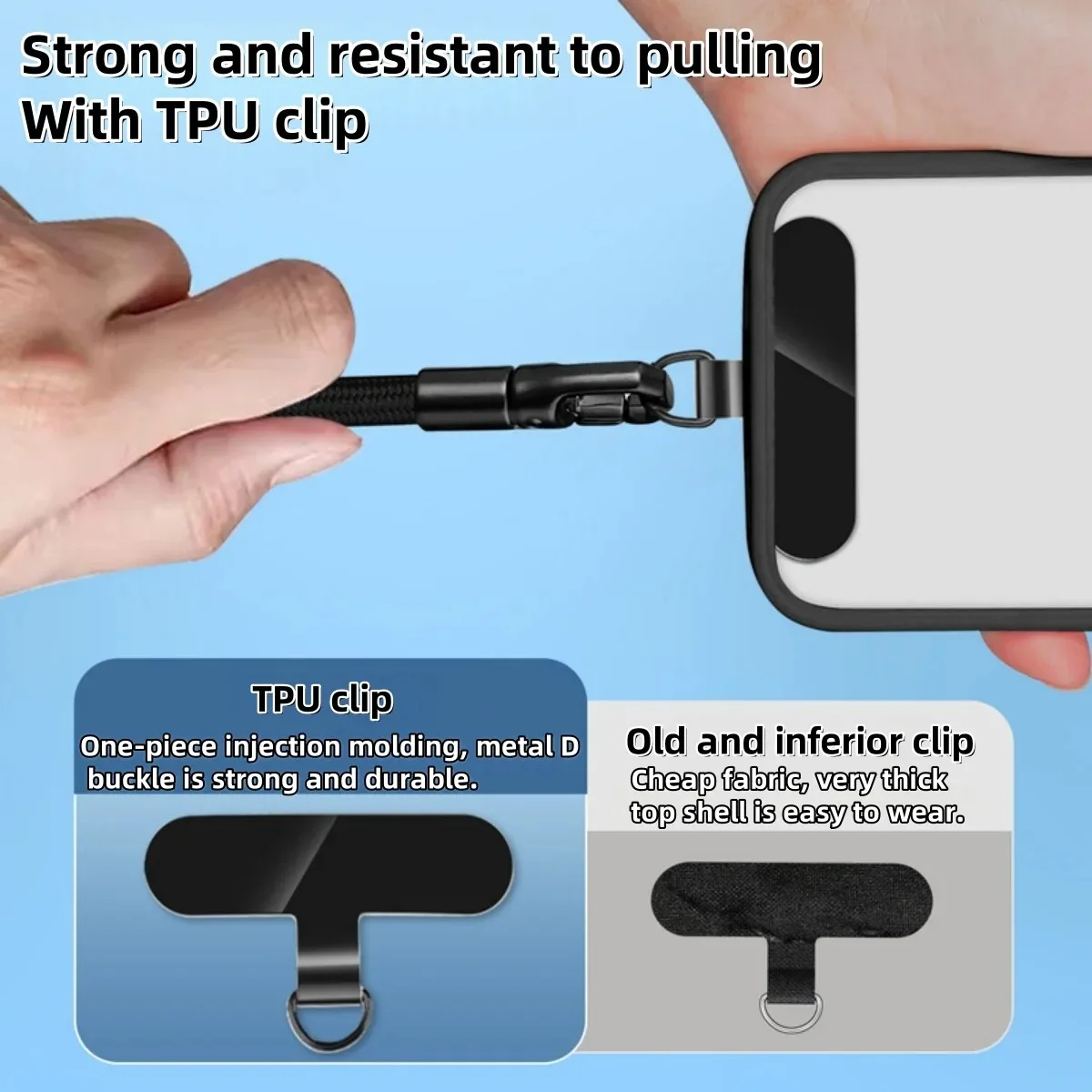 Universal Adjustable Mobile Phone Lanyard Wrist Strap, Durable Polyester