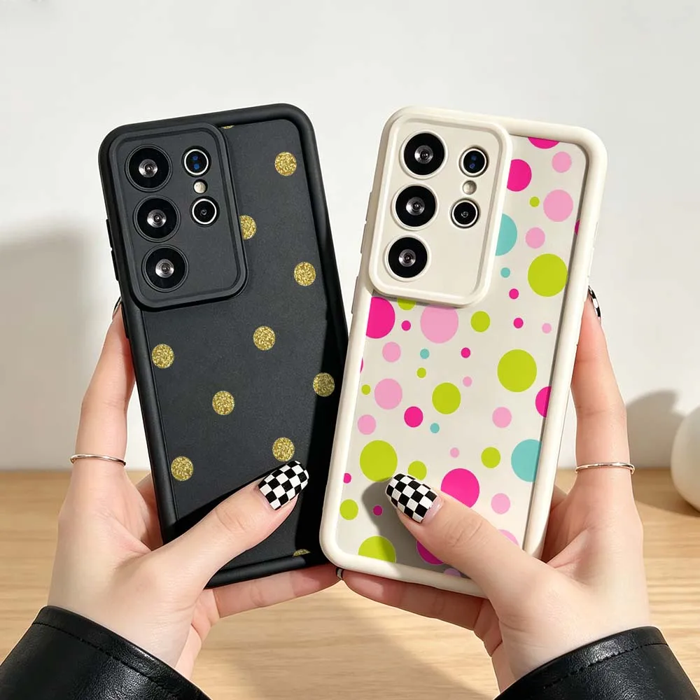 Cartoon Colorful Polka Dots Cover For Samsung Galaxy S26 S25 S24 S23 S22 S21 S20 Ultra Plus FE 5G Eye Ladder Phone Case