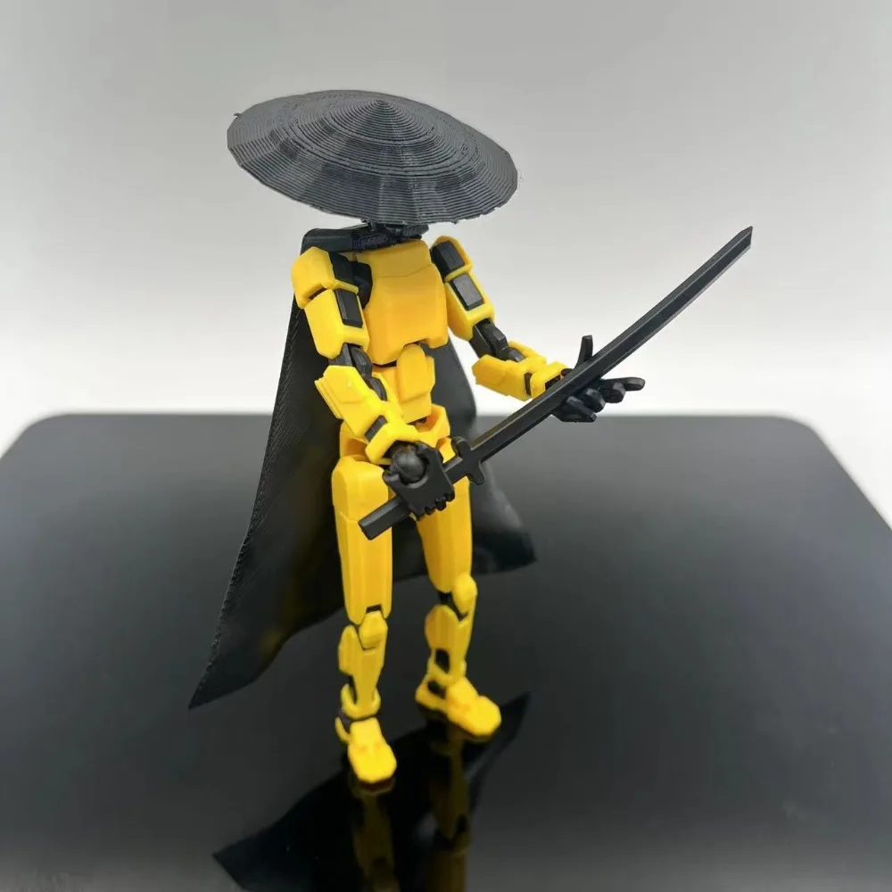 Sparta Movable Robot Helmet Chivalrous Expert 3D Printed Mannequin Bamboo Hat Multi-Jointed Shapeshift Robot Collection