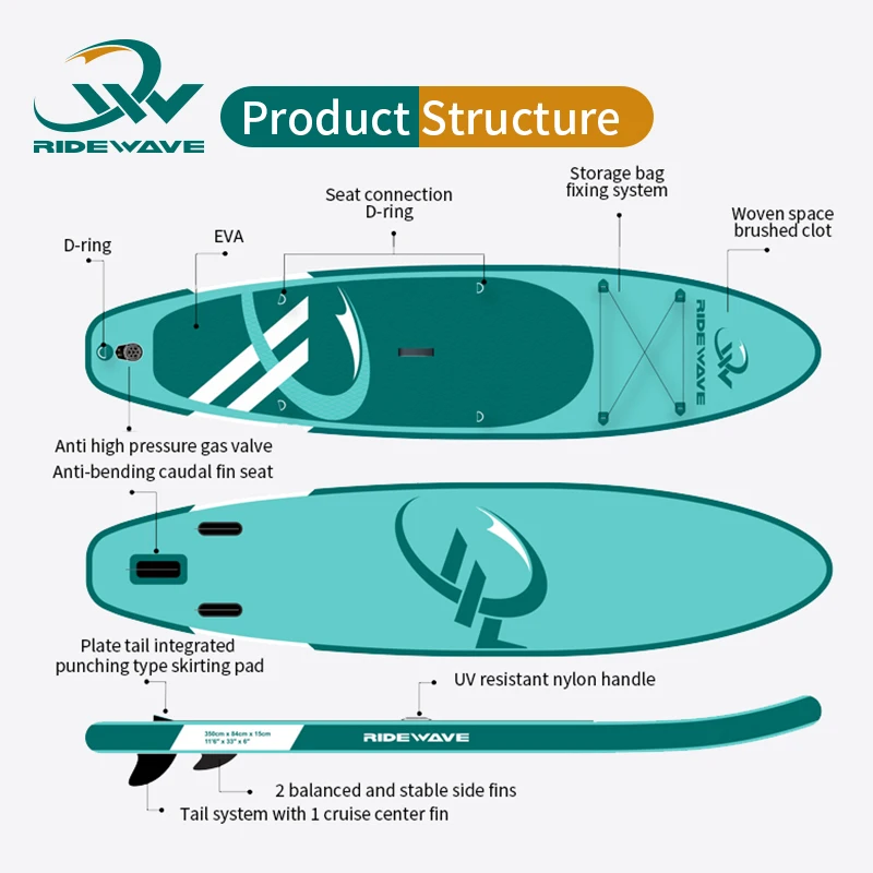 RIDEWAVE-All Round Inflável SUP Board, Stand Up, Prancha de Surf, All Round, Surf, Surf, All Round, Paddle Board