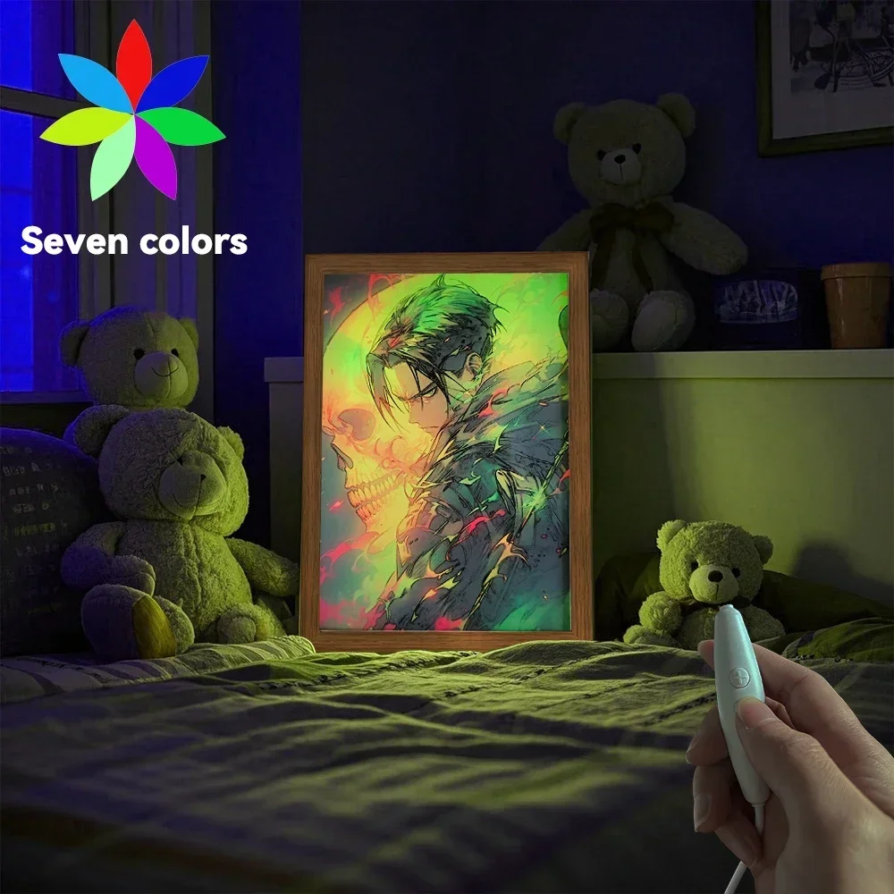 

Anime Attack on Titan 7Color Light Painting LED Lamp Interior Room Wall Decor Home Decorative Painting Friends Gifts Moon Lamp