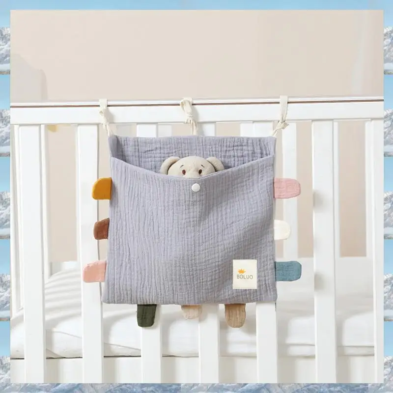 

L81A 2025-Baby Bed Side Organiser Cotton Bed Storage Bagessentials Storage Bag Baby Hanging Bag For Baby Nappy Toy Clothes