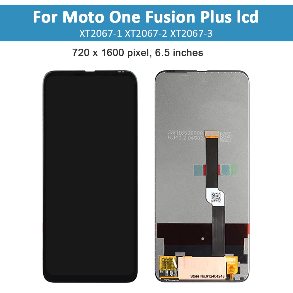 Original LCD Screen For Motorola Moto One Fusion Plus XT2067 Display Touch Screen Digitizer Full Glass Lens Panel Assembly