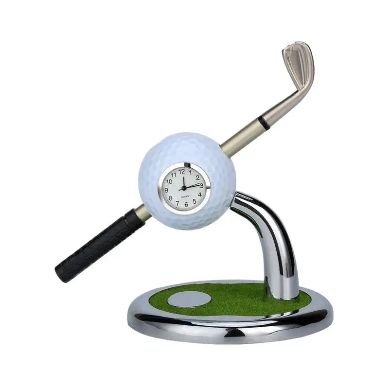 

Golf Pen Holder Cup Golf Stand Pen Organizer For Desk Golf Ball Desktop Pen Holder Cup With Pen & Clock Cute Organizer Desk