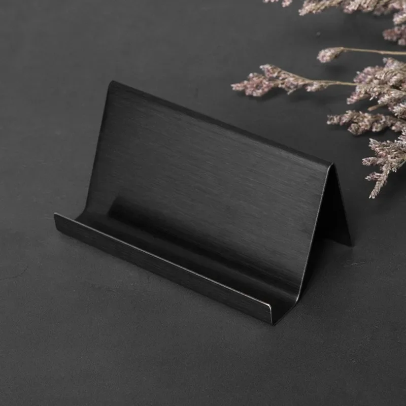 Stainless Steel Business Name Card Holder Display Stand Rack Desktop Organizer Office Card Collection Display Holder